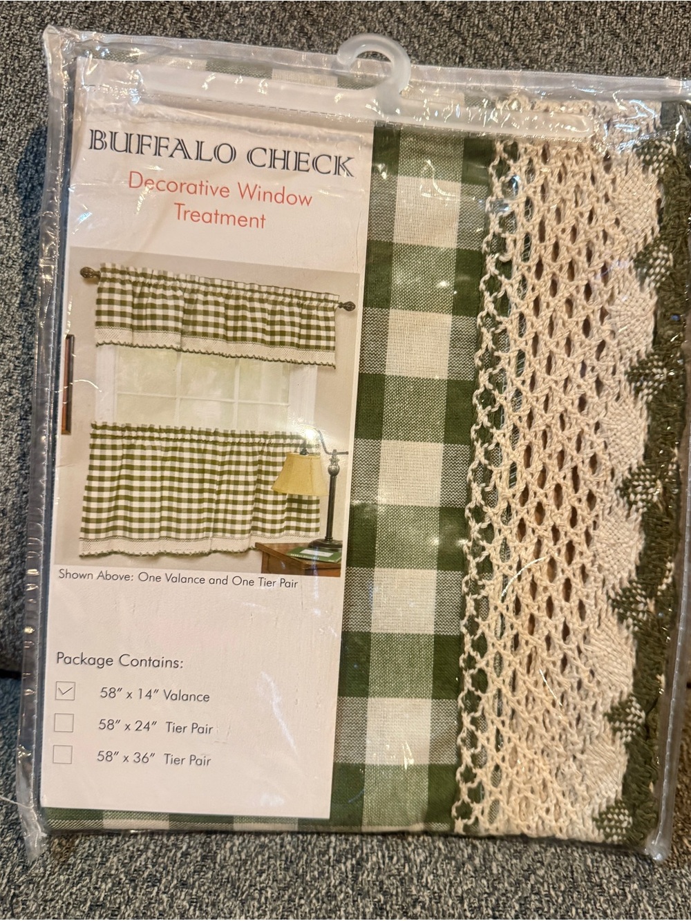 Buffalo David Bitton Green and Cream Buffalo Check Window Set